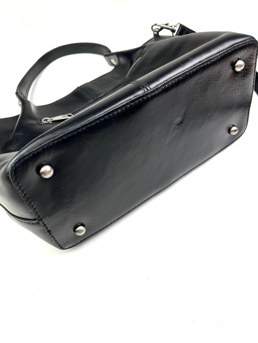 New Patricia Nash Argenta Black Leather Satchel Crossbody Strap - Picture 3 of 9